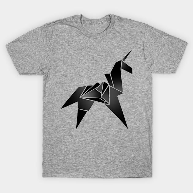 Blade Runner Unicorn Origami (Black) T-Shirt by VanHand